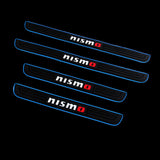 For JDM Nismo Blue Rubber Car Door Scuff Sill Cover Panel Step Protector 4PCS Set