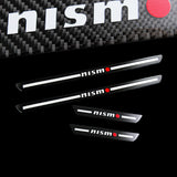 Nissan Nismo Carbon Fiber Car Door Welcome Plate Sill Scuff Cover Panel Sticker 4PC Set with LED Coaster