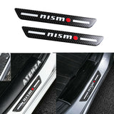 JDM Nismo Carbon Fiber Car Door Welcome Plate Sill Scuff Cover Decal Sticker 4 pcs Set