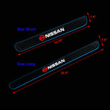 For Nissan 4PCS Blue framed Rubber Car Door Scuff Sill Cover Panel Step Protector