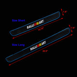 For Mitsubishi RALLIART Rubber Blue Trimmed Car Door Scuff Sill Cover Panel Step Protector