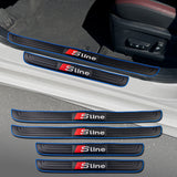 AUDI SLINE SET Door Scuff Sill Step Protector with Wheel Center hub CAP 5 Spokes 4F0601165N A4 A6 A7 A8 S4 S8 Q3 Q5 Q7