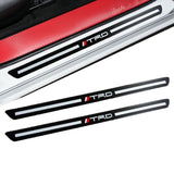 For TRD Carbon Car Door Scuff Sill Cover Plates Panel Step Protector Sticker 4 pcs Set