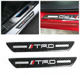 For TRD Carbon Car Door Scuff Sill Cover Plates Panel Step Protector Sticker 4 pcs Set