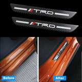 For TRD Carbon Car Door Scuff Sill Cover Plates Panel Step Protector Sticker 4 pcs Set