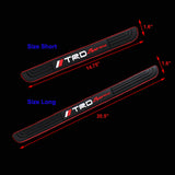 TRD Red Border Rubber Car Door Scuff Sill Cover Panel Step Protector 4pcs Set