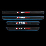 TRD Blue Border Rubber Car Door Scuff Sill Cover Panel Step Protector 4pcs Set