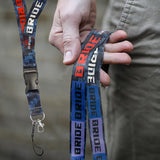 JDM BRIDE Carbon Set Embroidery Seat Belt Cover Shoulder Pads with Bride Keychain Lanyard