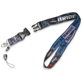 JDM BRIDE Carbon Set Embroidery Seat Belt Cover Shoulder Pads with Bride Keychain Lanyard
