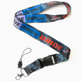 JDM BRIDE Carbon Set Embroidery Seat Belt Cover Shoulder Pads with Bride Keychain Lanyard