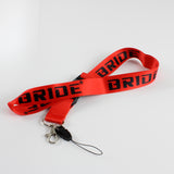 JDM BRIDE Set Carbon Embroidery Seat Belt Cover Shoulder Pads with Bride Keychain