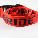 JDM BRIDE Set Carbon Embroidery Seat Belt Cover Shoulder Pads with Bride Keychain