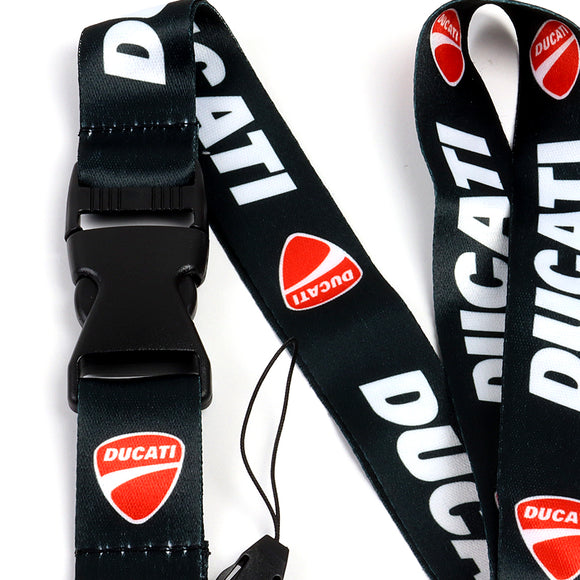 Black Ducati Racing Keychain Lanyard Quick Release Key chain Strap Gift