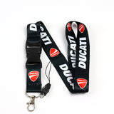 Black Ducati Racing Keychain Lanyard Quick Release Key chain Strap Gift