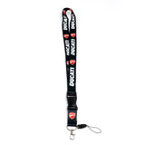 Black Ducati Racing Keychain Lanyard Quick Release Key chain Strap Gift