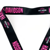 Harley Davidson Racing Biker Keychain LOGO Lanyard Motorcycle Strap Tag Key chain Black Pink