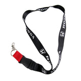 Honda Set Black Carbon Fiber Look Seat Belt Cover X2 with Honda Black Keychain Lanyard