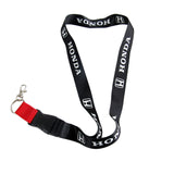 Honda Civic Set Black Carbon Fiber Look Seat Belt Cover X2 with Honda Black Keychain Lanyard