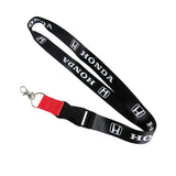 Honda Accord Set Black Carbon Fiber Look Seat Belt Cover X2 with Honda Black Keychain Lanyard