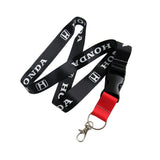 Honda Civic Set Black Carbon Fiber Look Seat Belt Cover X2 with Honda Black Keychain Lanyard