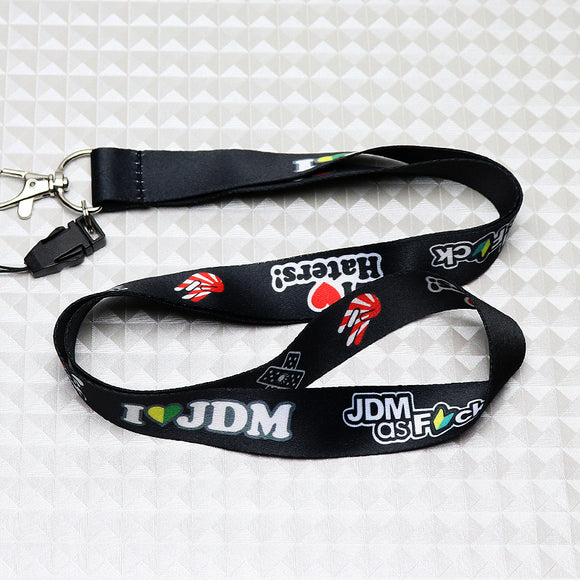 JDM AS FCK Black Keychain Lanyard
