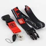 JDM TRD Sports Racing Set Carbon Fiber Look Embroidery Seat Belt Cover Shoulder Pads 2pcs with TRD Keychain