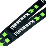 KAWASAKI Racing Black Set Biker Lanyard Motorcycle Key chain Strap Tag with DOUBLE SIDED Keychain