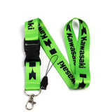 KAWASAKI Racing Set Biker Lanyard Motorcycle Key chain Green Strap Tag with DOUBLE SIDED Keychain