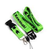 KAWASAKI Racing Set Biker Lanyard Motorcycle Key chain Green Strap Tag with DOUBLE SIDED Keychain
