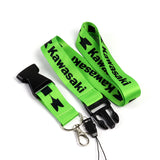 KAWASAKI NINJA Racing Set Biker Lanyard Motorcycle Key chain Green Strap Tag with DOUBLE SIDED Keychain