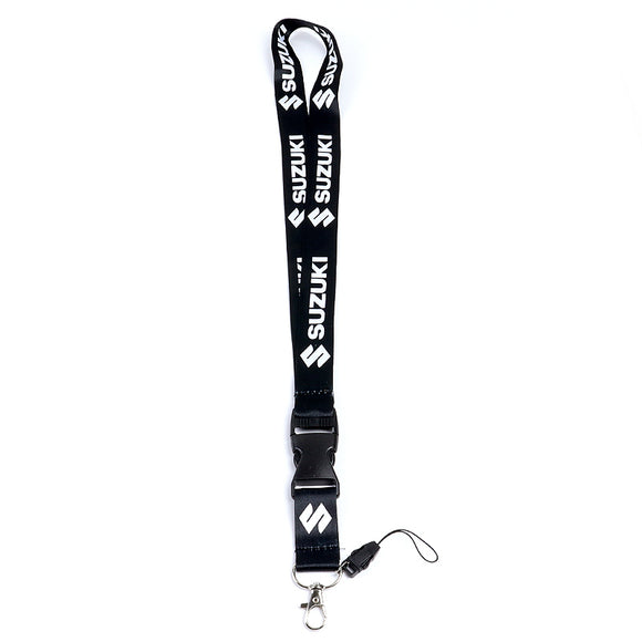 For SUZUKI Racing Black Biker Keychain Lanyard Motorcycle Key chain Strap Tag