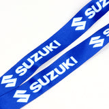 SUZUKI Racing Set of Biker Blue Keychain Lanyard Motorcycle Strap Tag with GSX Backpack Metal Hook Key Ring