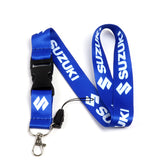 SUZUKI Racing Set of Biker Blue Keychain Lanyard Motorcycle Strap Tag with GSX Backpack Metal Hook Key Ring