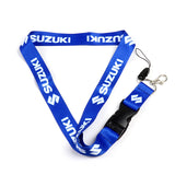 SUZUKI Racing Set of Biker Blue Keychain Lanyard Motorcycle Strap Tag with GSX Backpack Metal Hook Key Ring