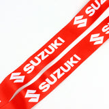 SUZUKI Racing Set of Biker Red Keychain Lanyard Motorcycle Strap Tag with GSX Backpack Metal Hook Key Ring