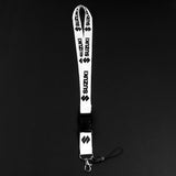 SUZUKI Racing Set of Biker White Keychain Lanyard Motorcycle Strap Tag with GSX Backpack Metal Hook Key Ring