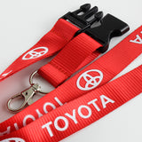 Toyota Set Carbon Fiber Look Embroidery Seat Belt Cover Shoulder Pads X2 with Keychain Lanyard