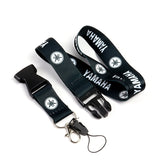 YAMAHA Racing Set of Blue/Black Biker Keychain Lanyard Motorcycle Key chain Strap Tag