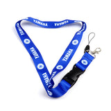 Blue Set of YAMAHA Racing Biker Keychain Lanyard Motorcycle Key chain Strap Tag
