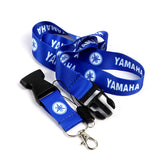 Blue Set of YAMAHA Racing Biker Keychain Lanyard Motorcycle Key chain Strap Tag