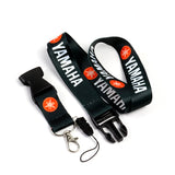 YAMAHA Racing Set of Black/Red Biker Keychain Lanyard Motorcycle Key chain Strap Tag