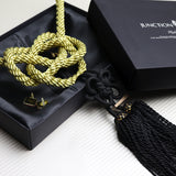 Junction Produce Black Fusa Charm with Gold Knot