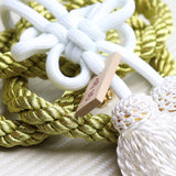 Junction Produce White Fusa Charm with Gold Knot