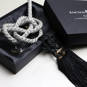 Junction Produce Black Fusa Charm with Silver Knot
