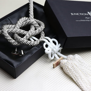 Junction Produce White Fusa Charm with Silver Knot