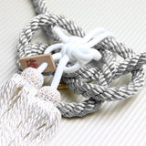 Junction Produce White Fusa Charm with Silver Knot