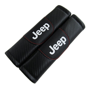 Jeep Black Carbon Fiber Look Seat Belt Cover X2