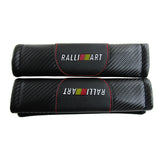 Mitsubishi Ralliart Black Carbon Fiber Look Seat Belt Cover X2