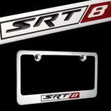 DODGE SRT-8 Chrome Plated Brass License Plate Frame with CHROME Caps AUTHENTIC
