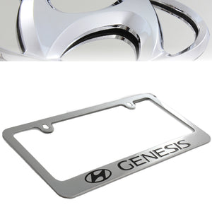 Hyundai GENESIS Chrome Brass Metal License Plate Frame with Screw Caps NEW!!